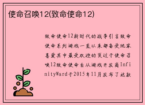 使命召唤12(致命使命12)